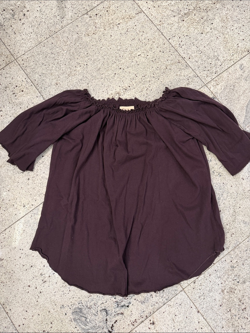 Women's Off-Shoulder Top in Deep Plum